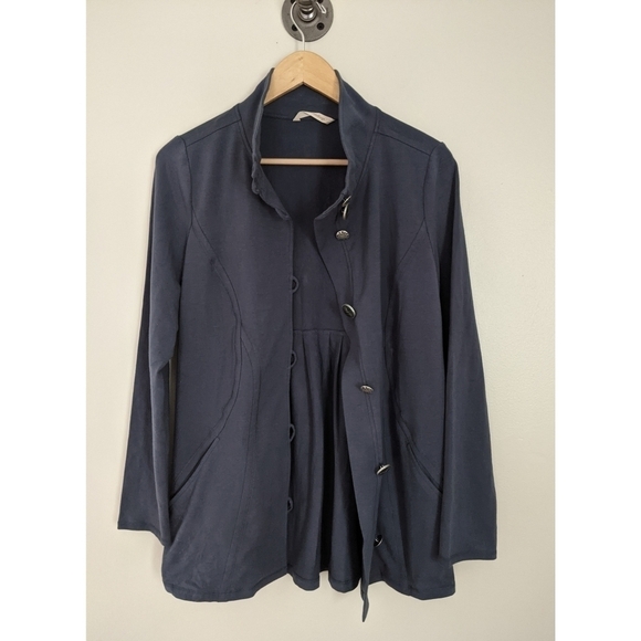 Soft Surroundings Della Slate Blue Button Jacket - Picture 2 of 9